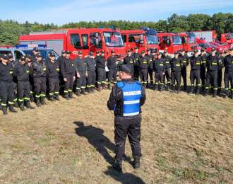Zdjęcie aktualności Strażacy z Wielkopolski ćwiczyli w Margoninie